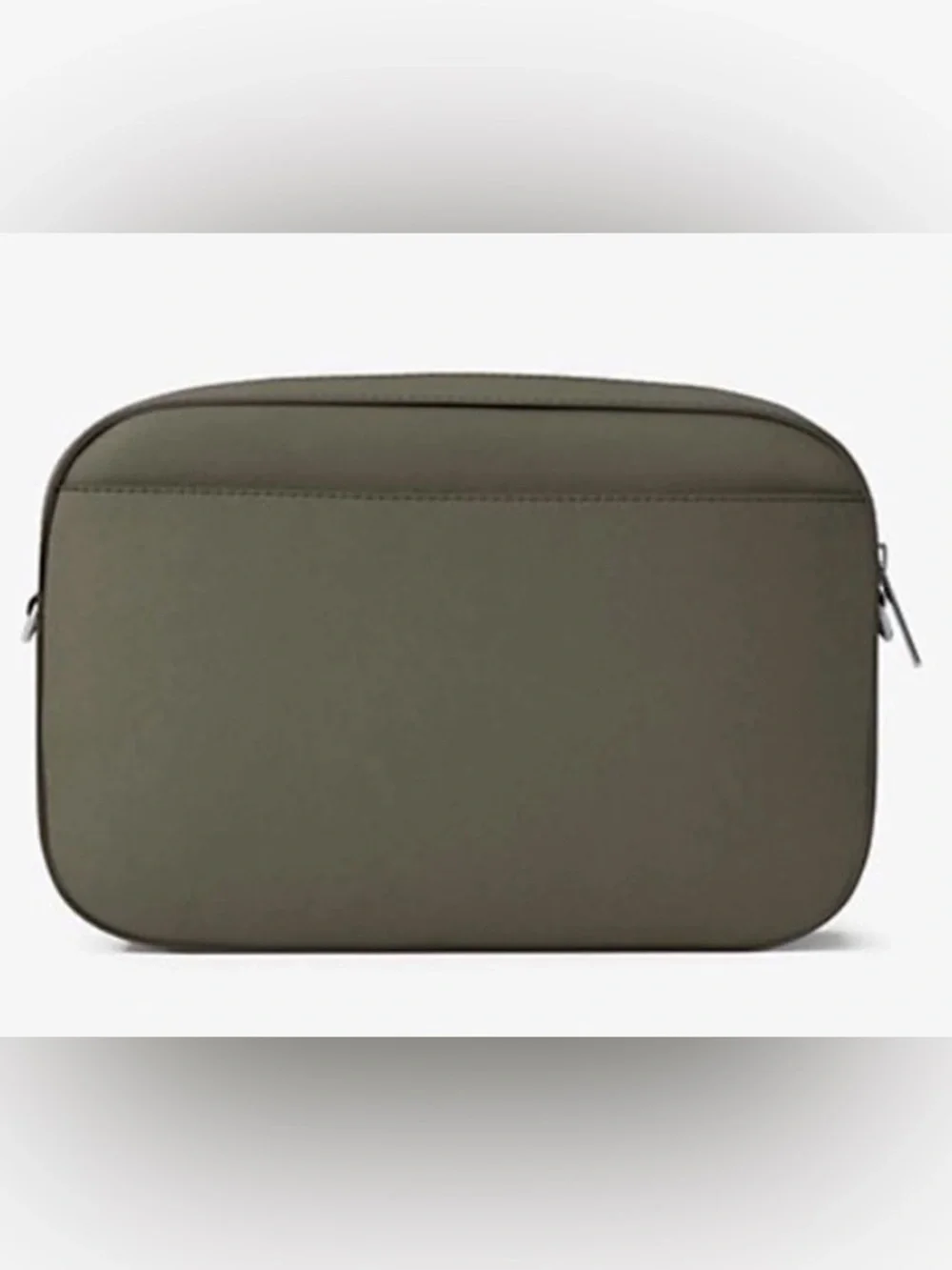 Michael Kors Jet Set Large Saffiano Leather Olive Crossbody with Silver Hardware